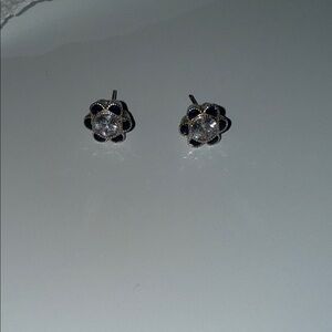 Elegant Silver Flower Stud Earrings